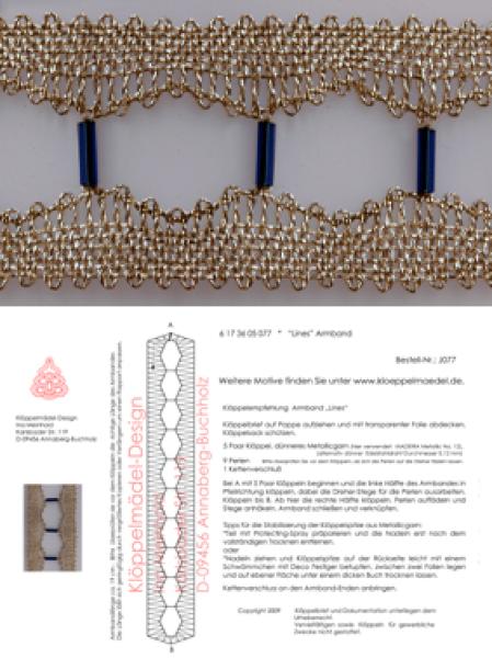 077 Klöppelbrief Schmuck-Armband "Lines“